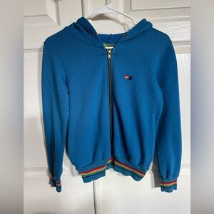 EUC. Aviator Nation Blue Kids Zip Up Hoodie Sweatshirt Size 12